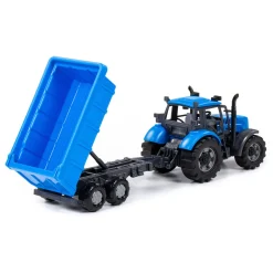 Tractor met Kiepwagen Aanhangwagen Blauw, Schaal 1:32><noscript><img width=