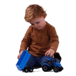 Tractor met Kiepwagen Aanhangwagen Blauw, Schaal 1:32><noscript><img width=