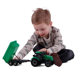 Tractor met Kiepwagen Aanhangwagen Groen, Schaal 1:32><noscript><img width=