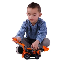 Tractor met Lader en Graafmachine Geel, Schaal 1:32-Cavallino Outlet