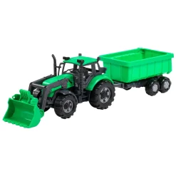 Tractor met Lader en Aanhang Kiepwagen Groen,  Schaal 1:32>Cavallino Best