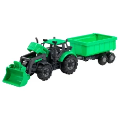 Tractor met Lader en Aanhang Kiepwagen Groen,  Schaal 1:32>Cavallino Best