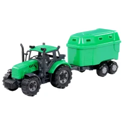 Tractor met Paardentrailer Groen, Schaal 1:32>Cavallino New