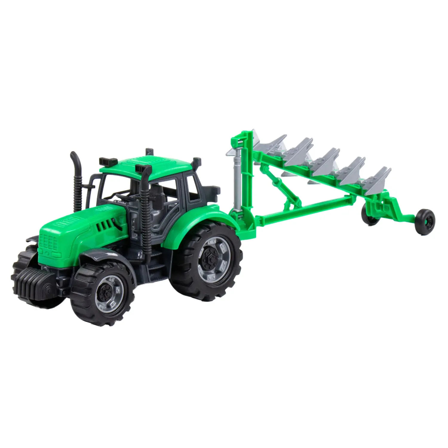 Cavallino Tractor met Ploeg Groen, Schaal 1:32