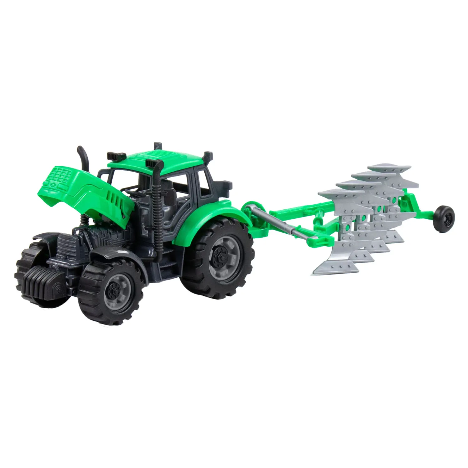 Cavallino Tractor met Ploeg Groen, Schaal 1:32