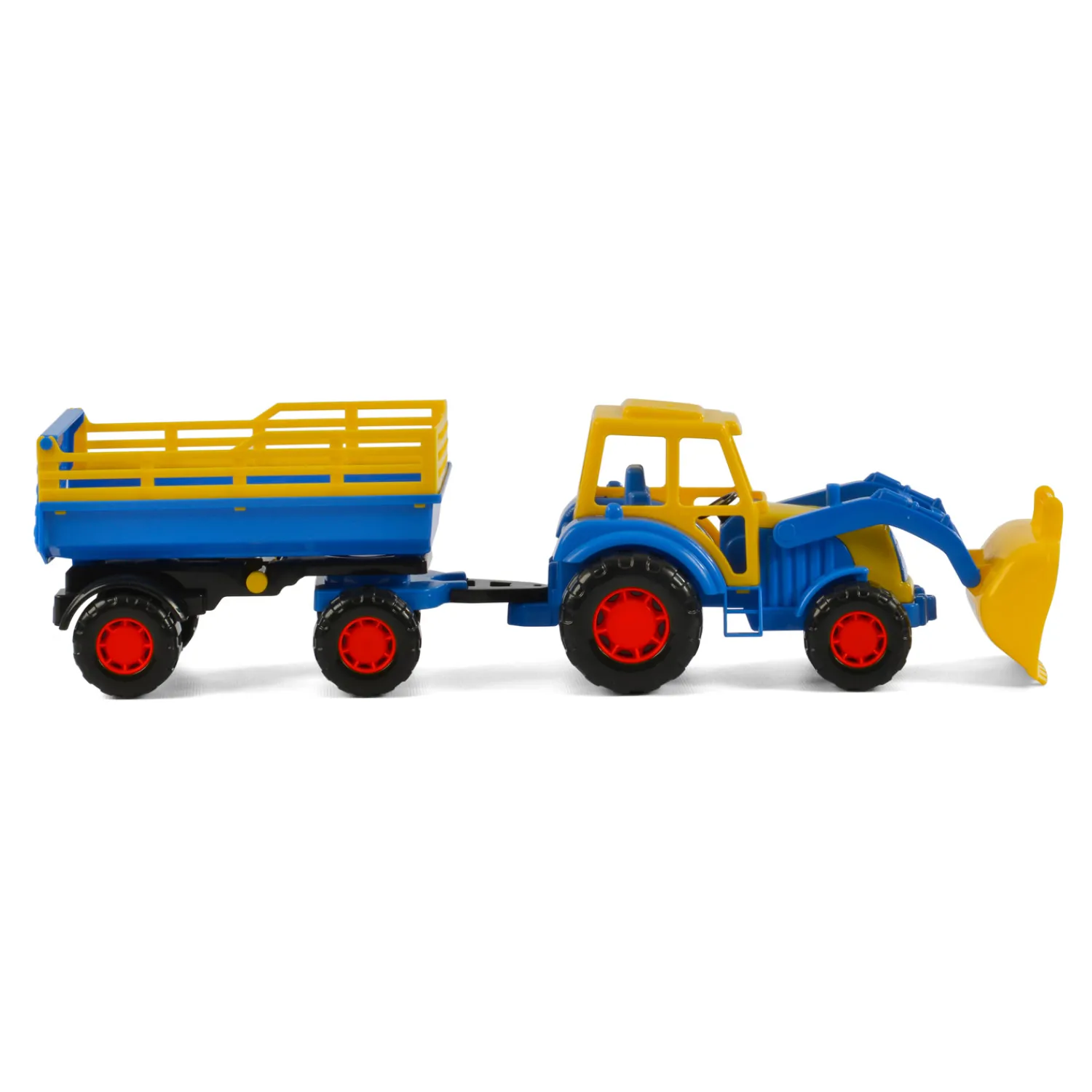 Tractor met Voorlader en Aanhanger Blauw-Cavallino Online