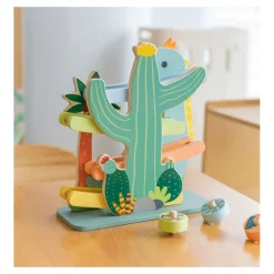 Houten Ballenbaan Dinosaurus, 4dlg.-Classic World New