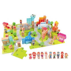 Houten Blokken Stad, 120dlg.-Classic World Online