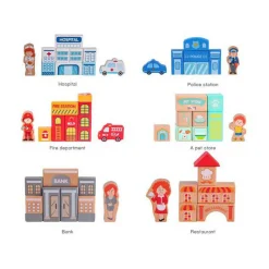 Houten Blokken Stad, 120dlg.-Classic World Online