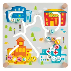 Classic World Houten Bord Sorteerspel 2in1 Stad en Afval Scheiden Hot