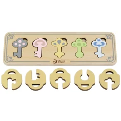 Houten Kasteelsleutels en Sloten Matchen Spel, 13dlg.>Classic World Clearance