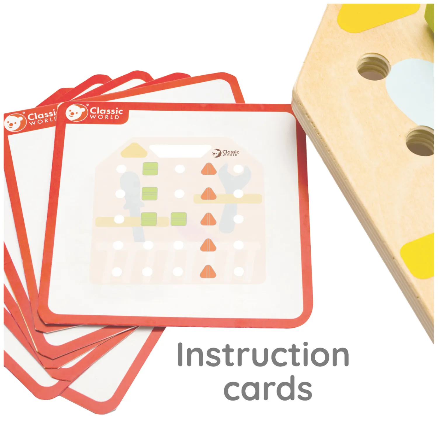 Houten Schroefbord Coordinatie Spel, 27dlg.-Classic World Best