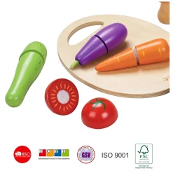 Houten Snijgroenten met Mes en Snijplank 16 dlg><noscript><img width=