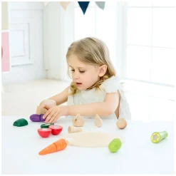 Houten Snijgroenten met Mes en Snijplank 16 dlg><noscript><img width=