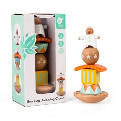 Houten Stapel en Balansspel Clown, 6dlg.>Classic World Clearance