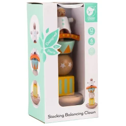 Houten Stapel en Balansspel Clown, 6dlg.>Classic World Clearance