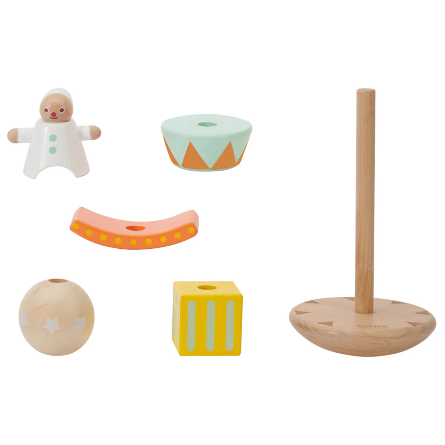 Houten Stapel en Balansspel Clown, 6dlg.>Classic World Clearance