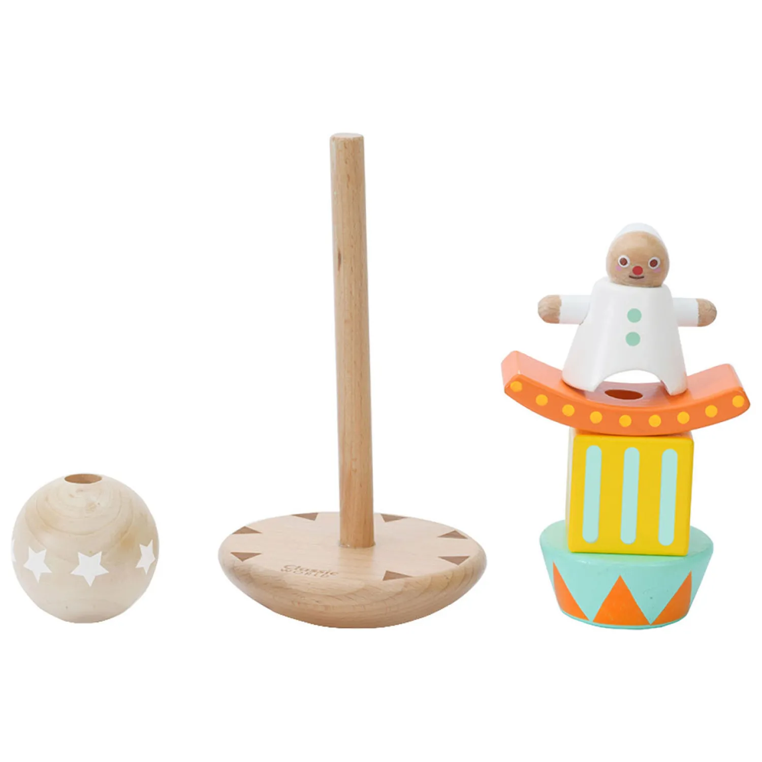 Houten Stapel en Balansspel Clown, 6dlg.>Classic World Clearance