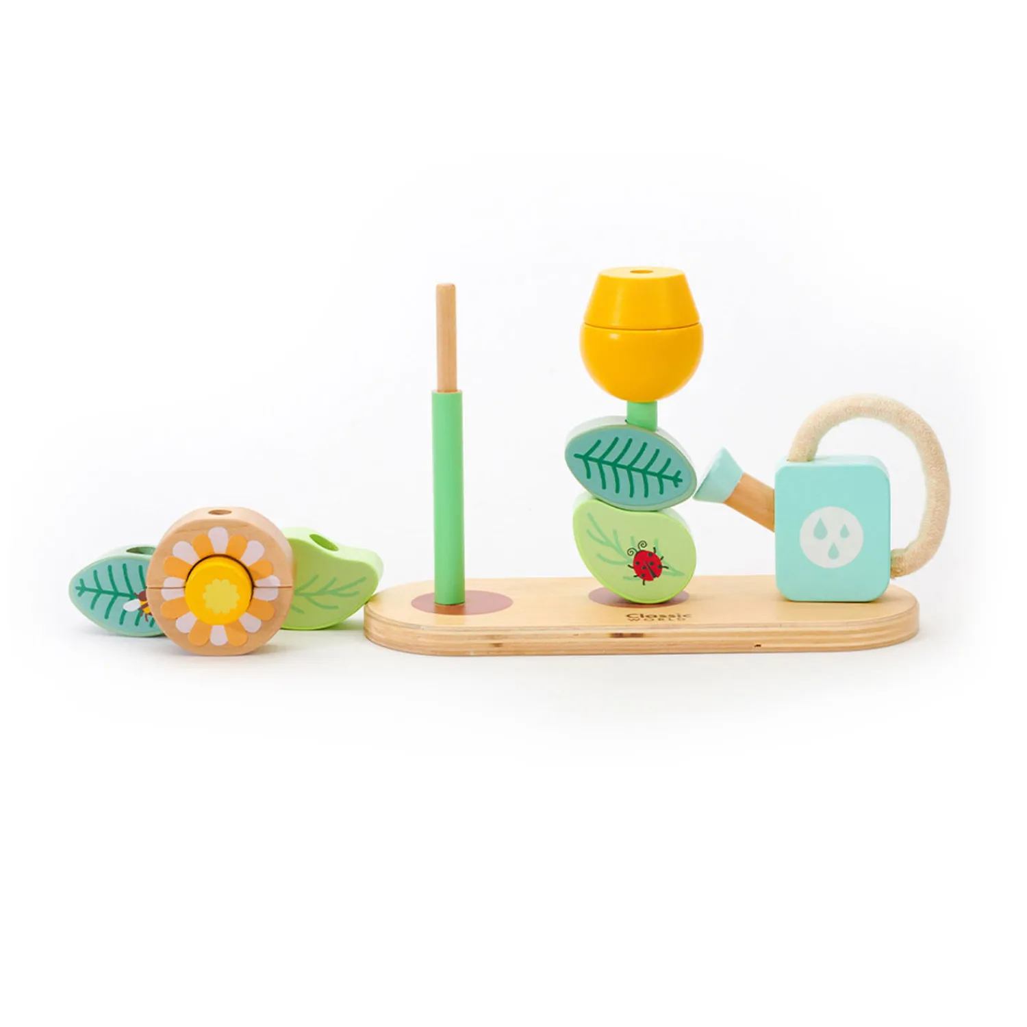 Houten Stapel Puzzel Bloementuin, 11dlg.-Classic World Best