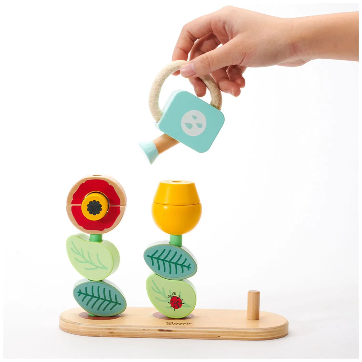 Houten Stapel Puzzel Bloementuin, 11dlg.-Classic World Best