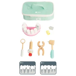 Houten Tandarts Set in Opbergtas - 10 dlg.><noscript><img width=