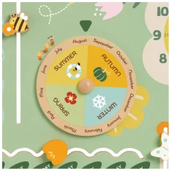 Houten Vintage Kalender Leerklok-Classic World Clearance