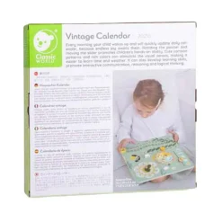 Houten Vintage Kalender Leerklok-Classic World Clearance