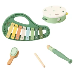 Houten Vintage Muziekinstrumenten Set, 5dlg.-Classic World Sale