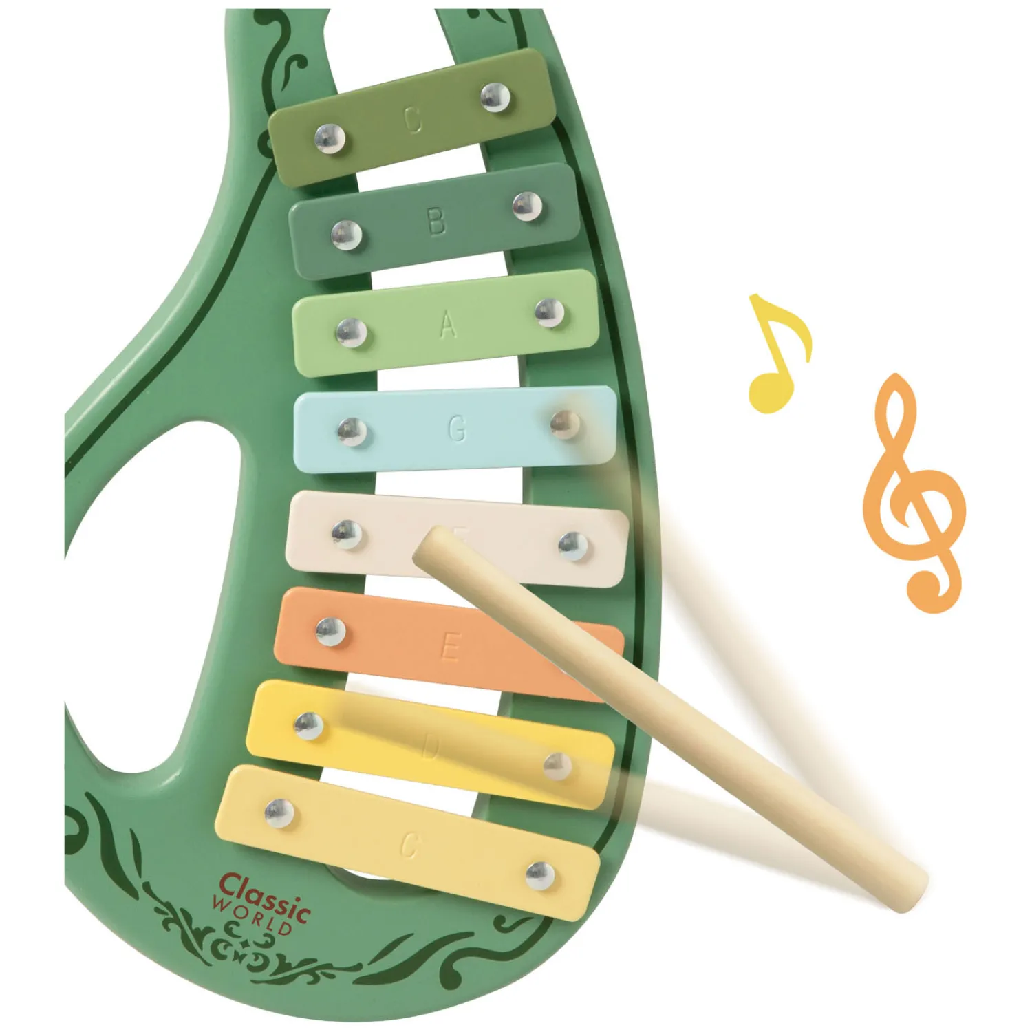 Houten Vintage Muziekinstrumenten Set, 5dlg.-Classic World Sale