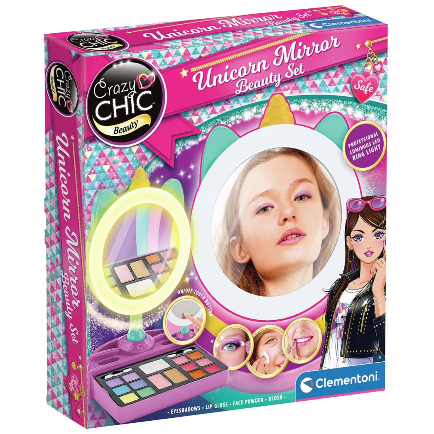 Crazy Chic - Eenhoorn Spiegel met LED Ring Licht-Clementoni Sale