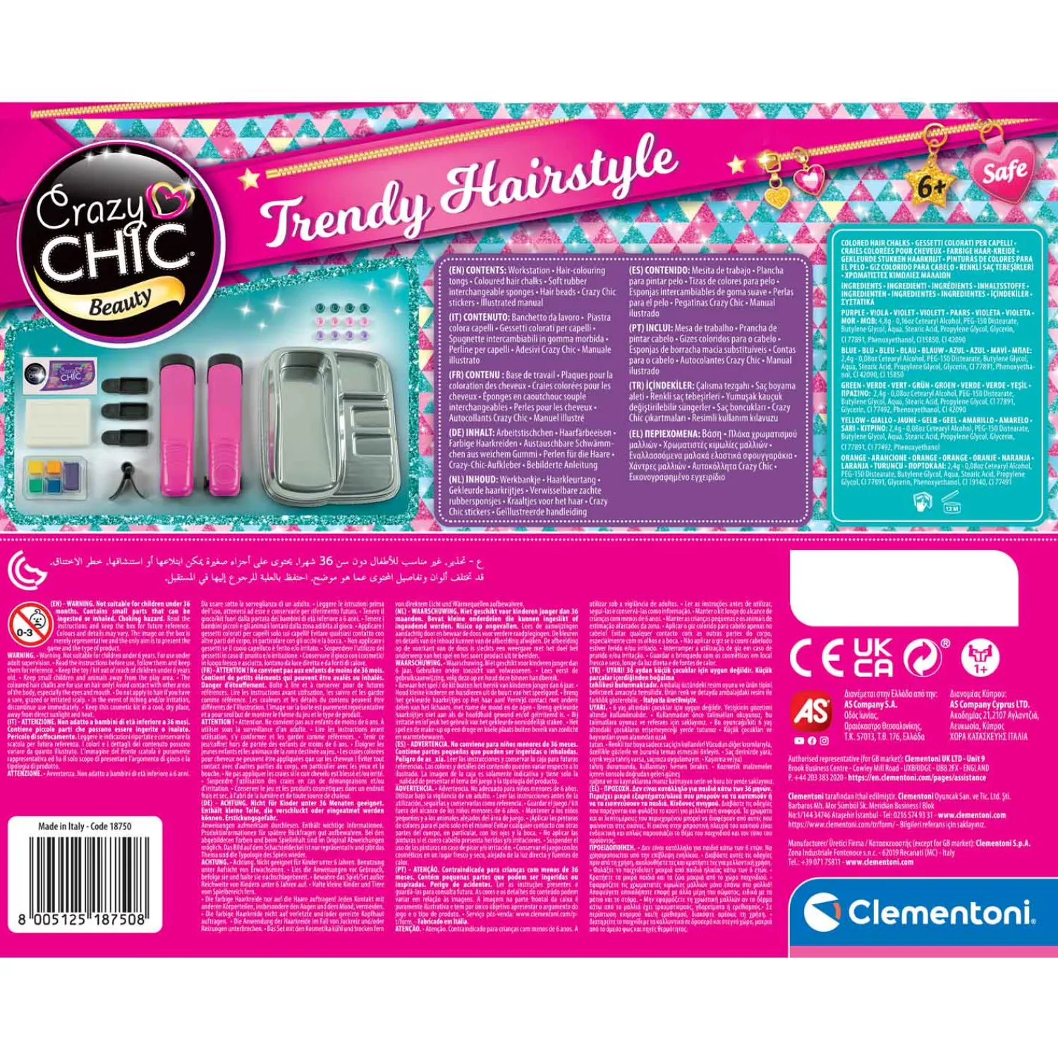 Clementoni Crazy Chic - Trendy Hairstyle Haarverf Kit Clearance