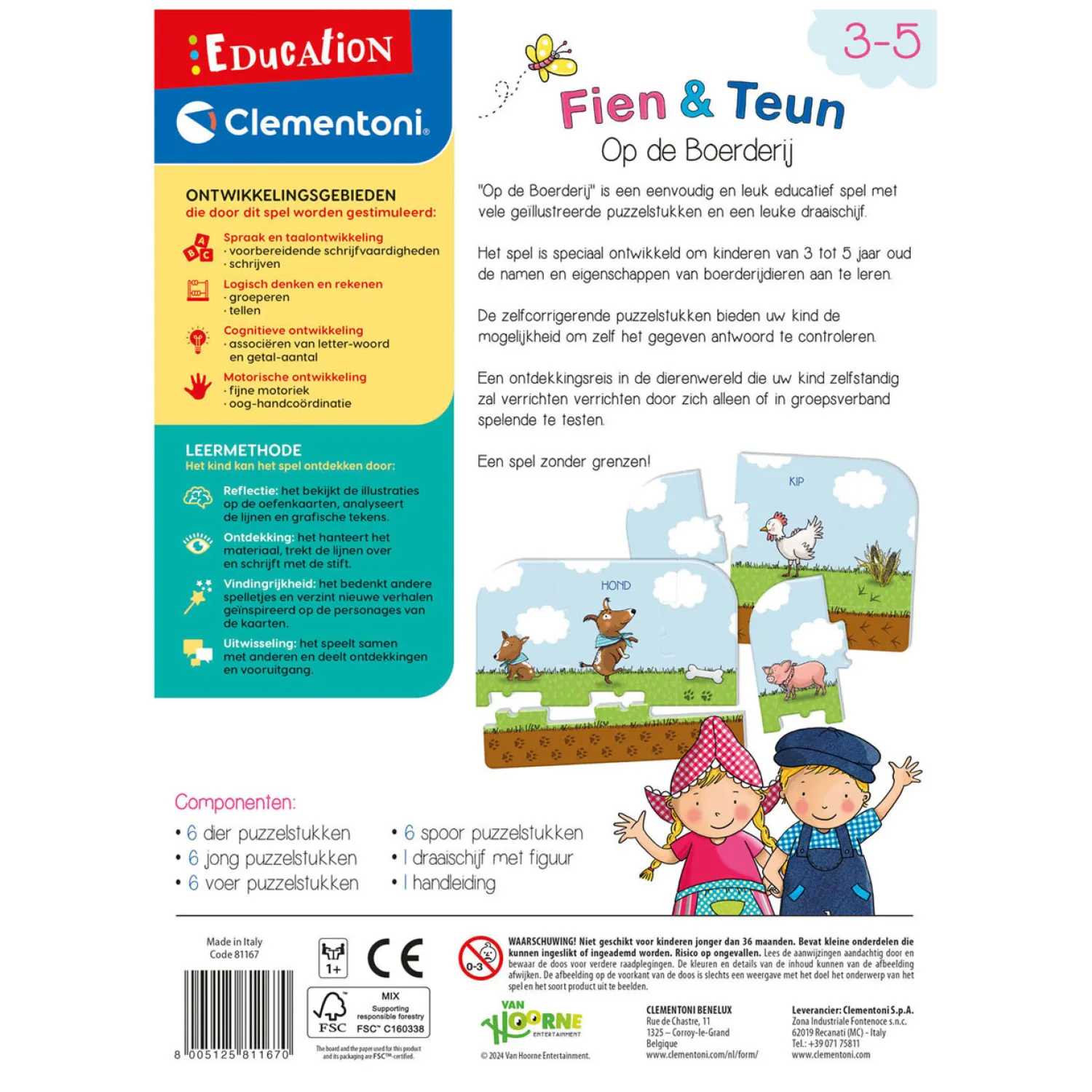 Fien & Teun Boerderij Educatief Spel>Clementoni Sale