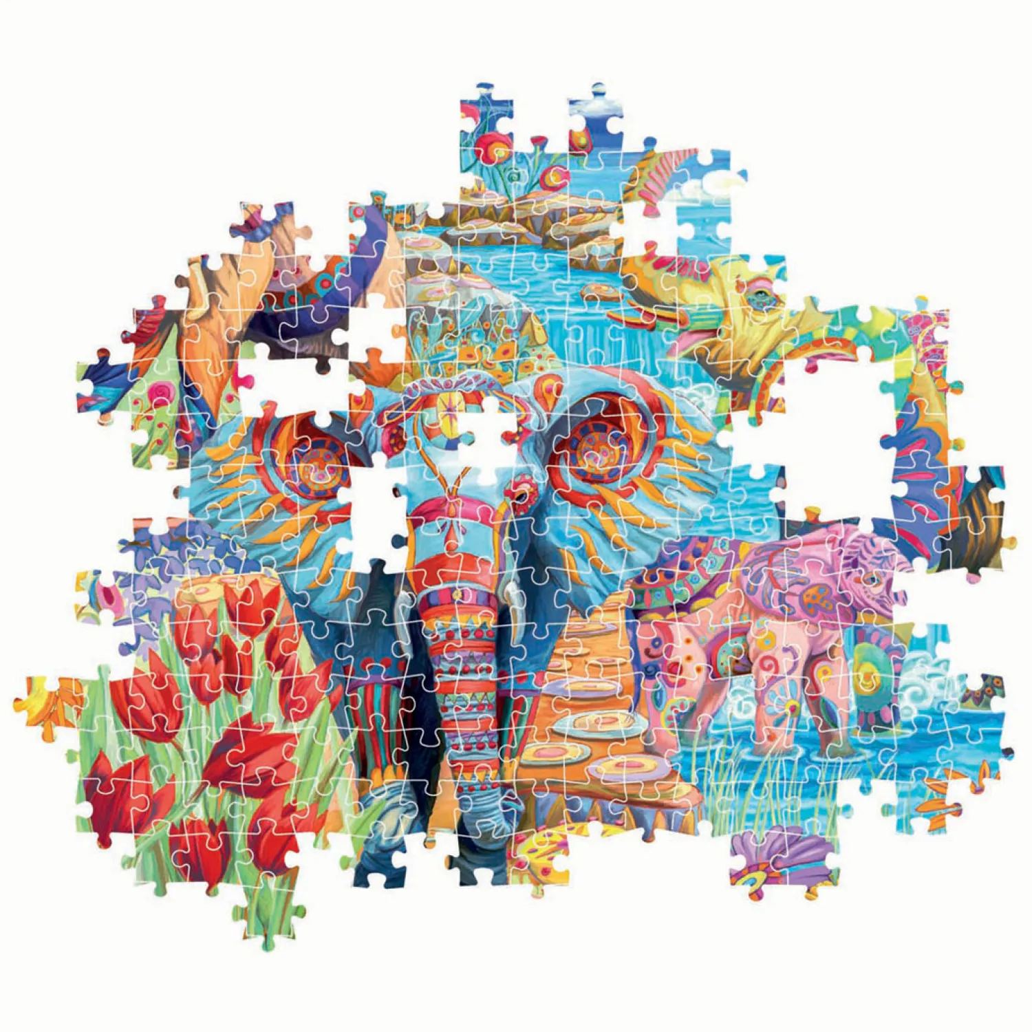 Legpuzzel Kunstwerken Olifanten Carnaval, 500st.>Clementoni Sale