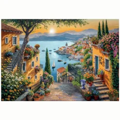 Legpuzzel Kunst Trappetje naar De Haven, 1500st.-Clementoni