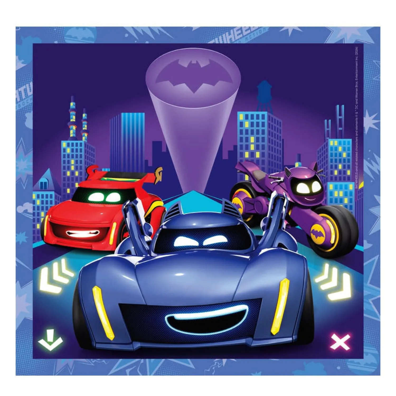 Clementoni Legpuzzel Super Color Vierkant Batwheels, 3x48st. Outlet