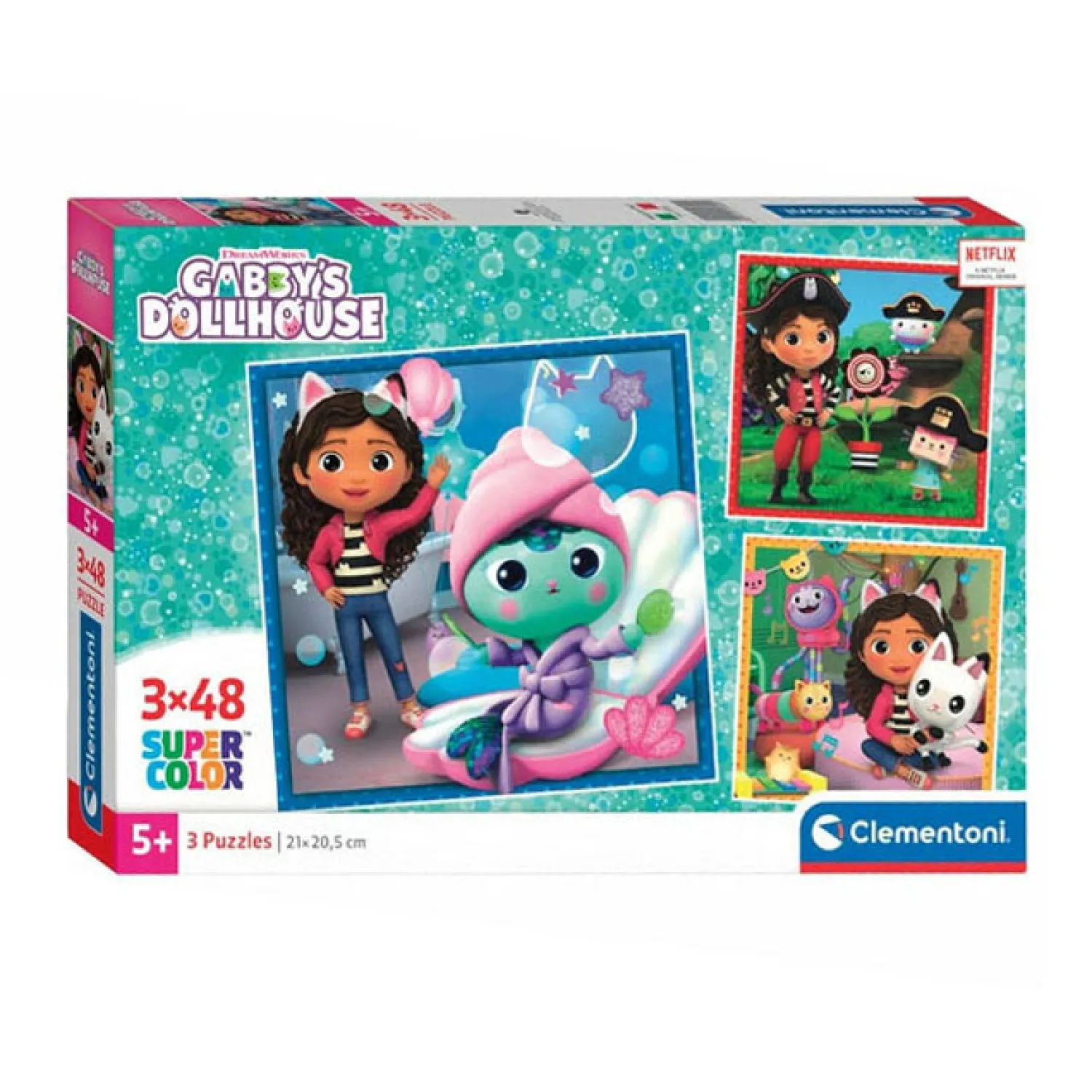 Legpuzzel Super Color Vierkant Gabby's Poppenhuis II, 3x48st.-Clementoni Online