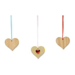 Colorations - Houten Hartornamenten Groot, 20st. New