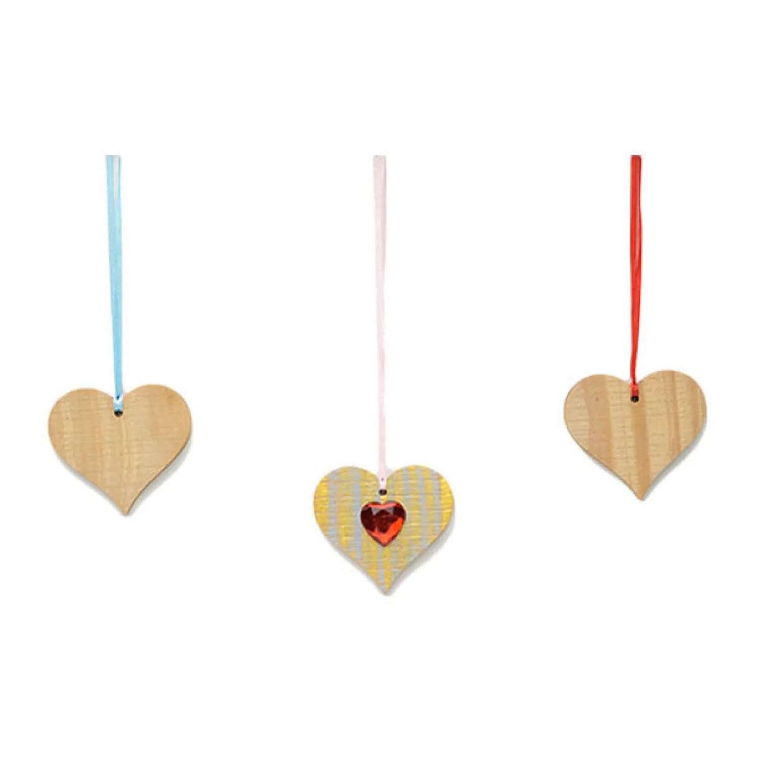 Colorations - Houten Hartornamenten Groot, 20st. New