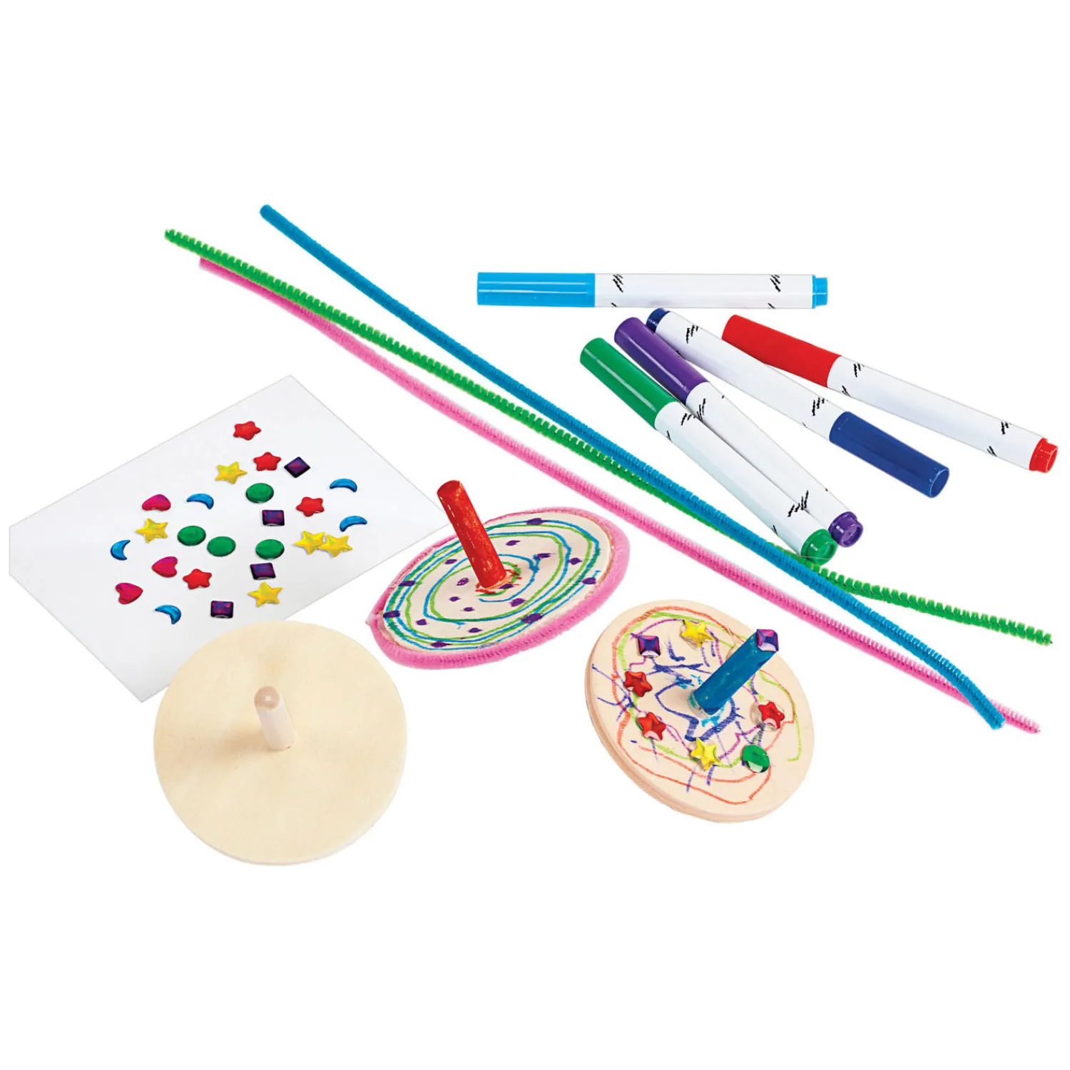 Colorations - Houten Tollen, Set of 24 Hot