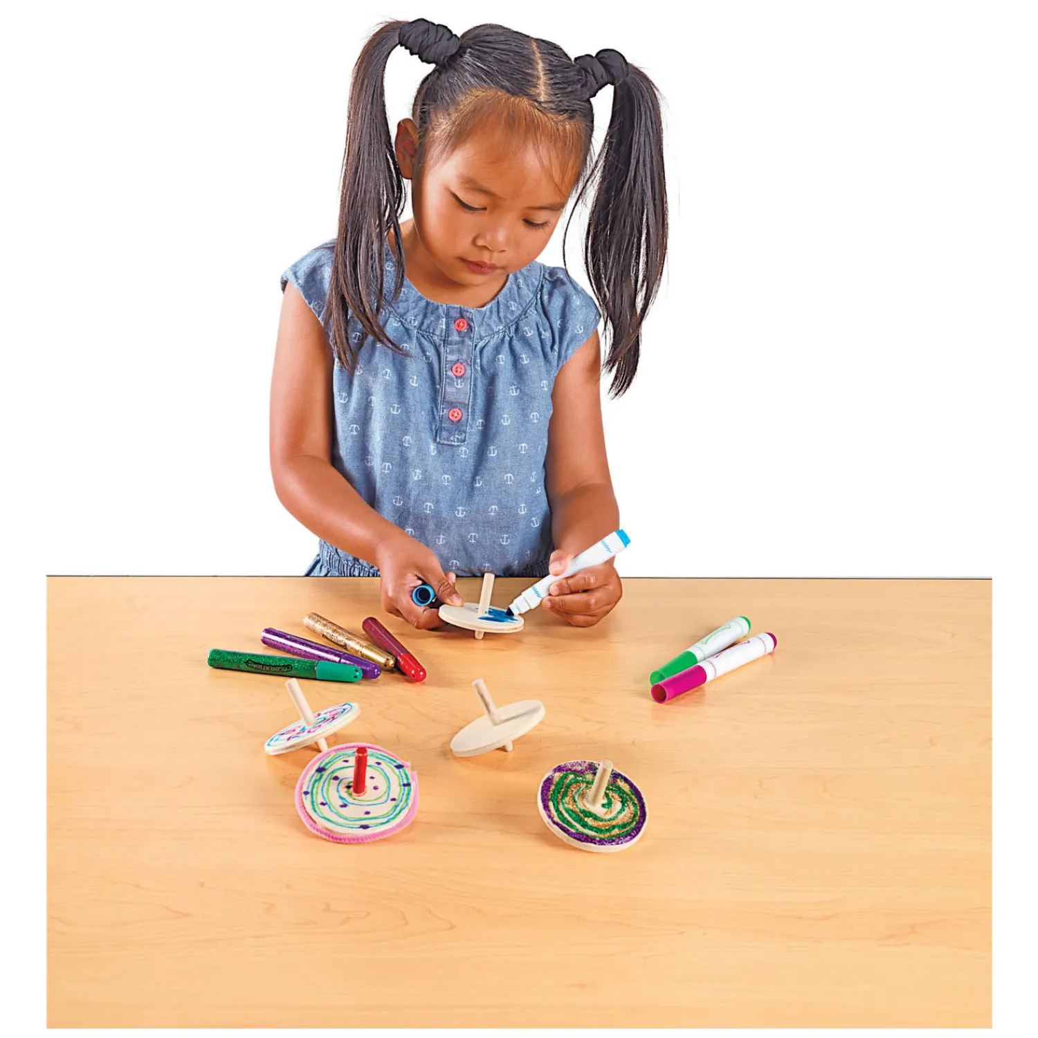 Colorations - Houten Tollen, Set of 24 Hot