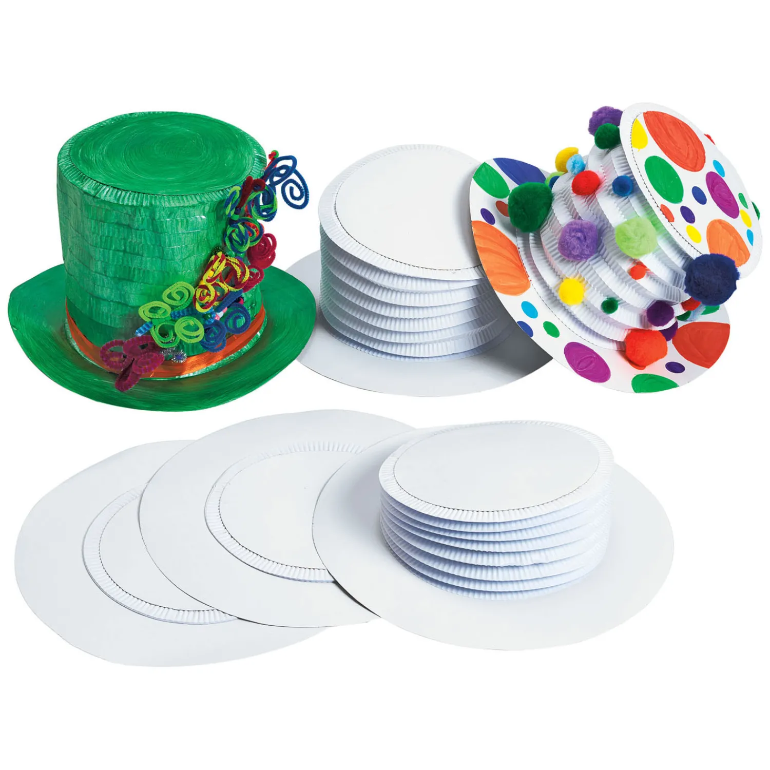 Colorations - Maak en Versier je eigen Hoedtop Wit, Set van 12 Discount