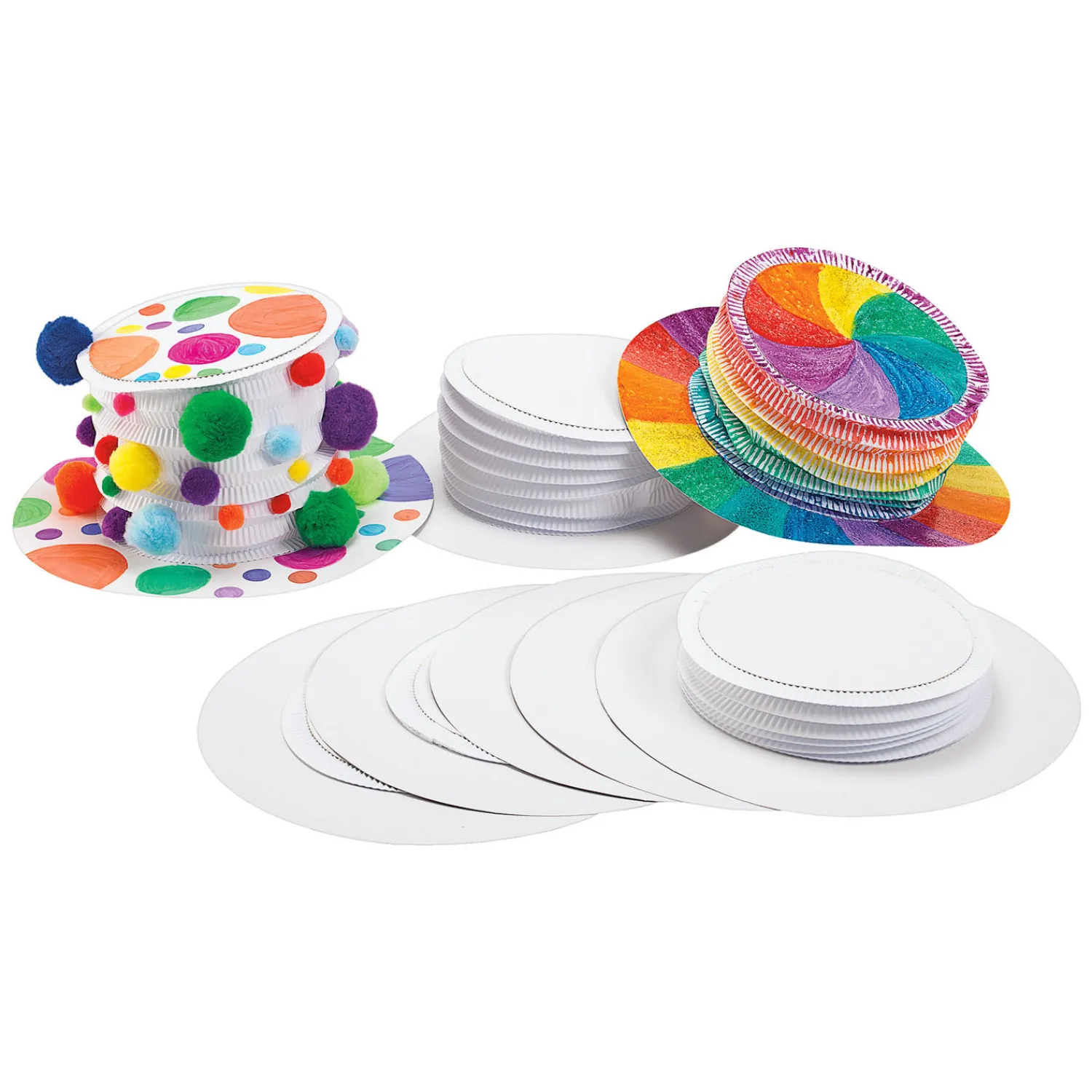 Colorations - Maak en Versier je eigen Hoedtop Wit, Set van 12 Discount