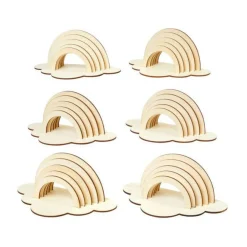 Colorations - Maak en Versier je Eigen Houten Regenboog, Set van 6