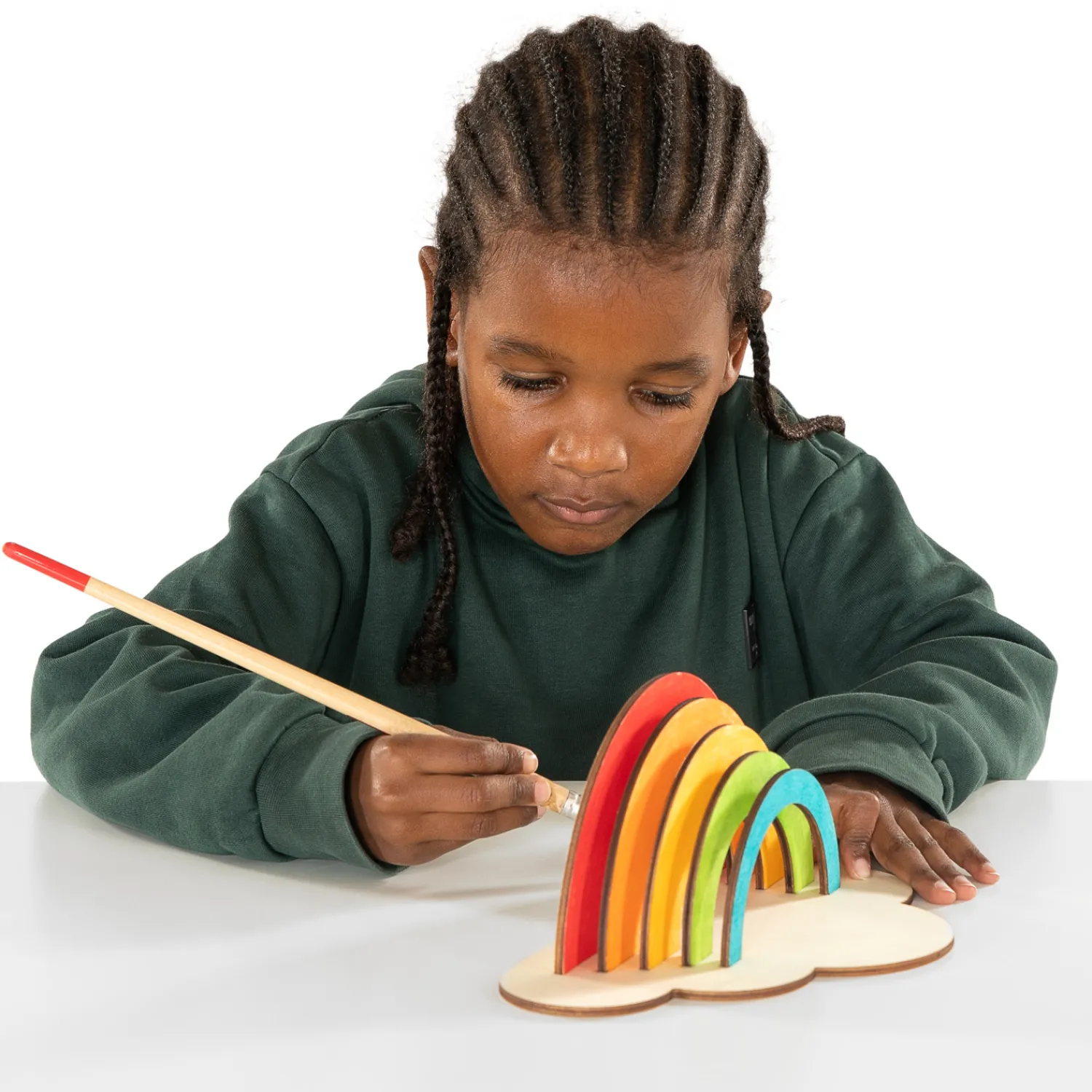 Colorations - Maak en Versier je Eigen Houten Regenboog, Set van 6