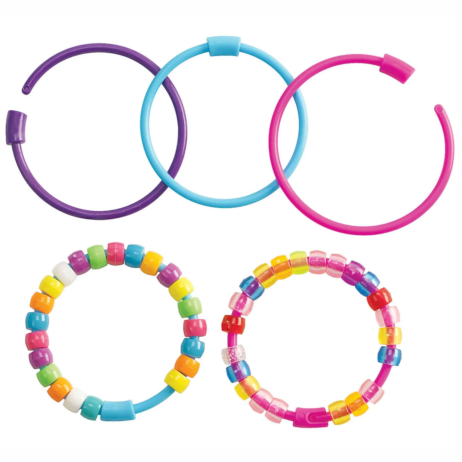 Colorations - Rijgkralen Armbanden met Sluiting, Set van 24 Clearance