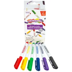 Colorations - Textielstiften Primaire Kleuren - 6 Kleuren Best