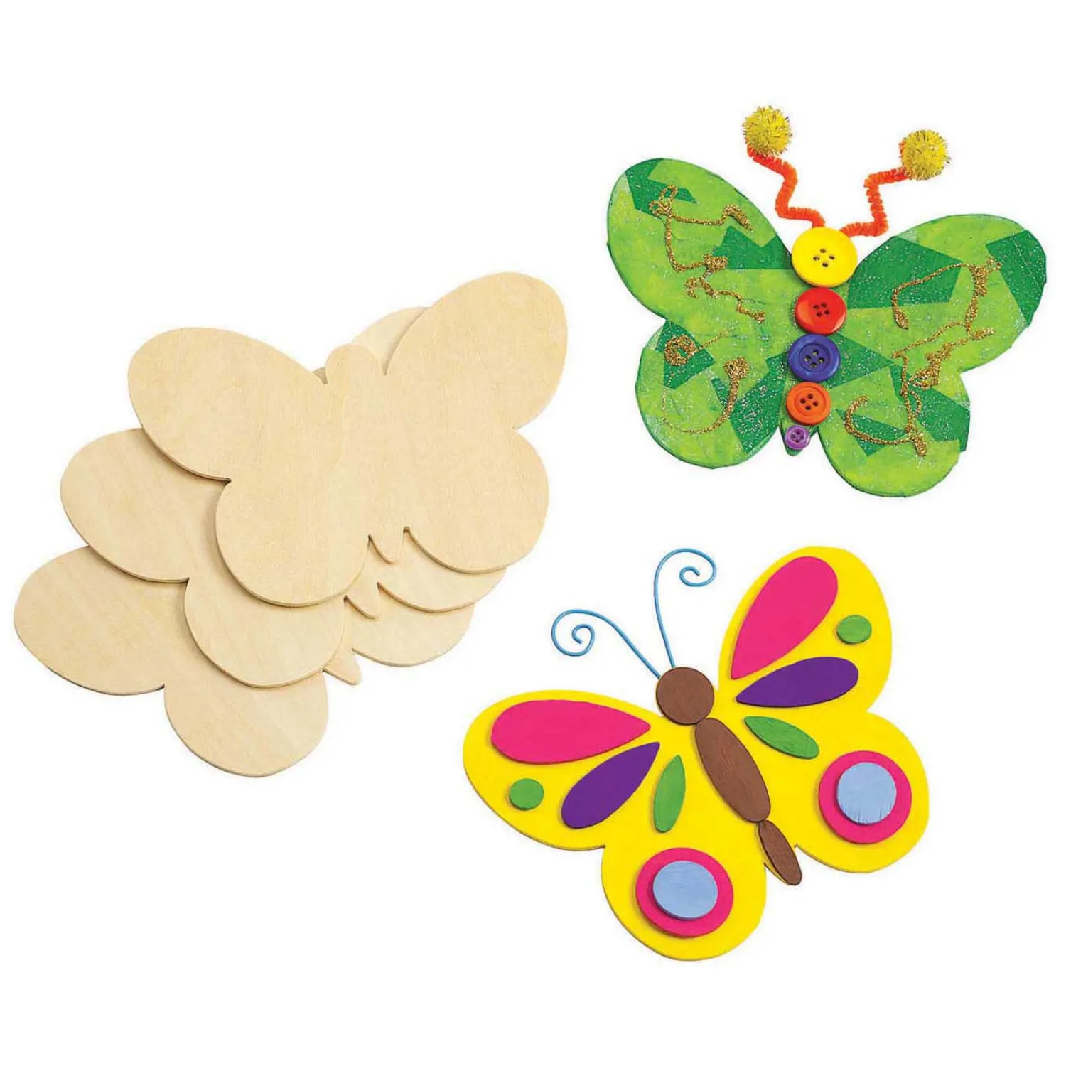 - Versier je Eigen Houten Vlinders, Set van 12-Colorations Outlet