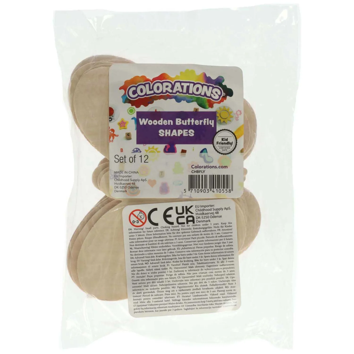 - Versier je Eigen Houten Vlinders, Set van 12-Colorations Outlet
