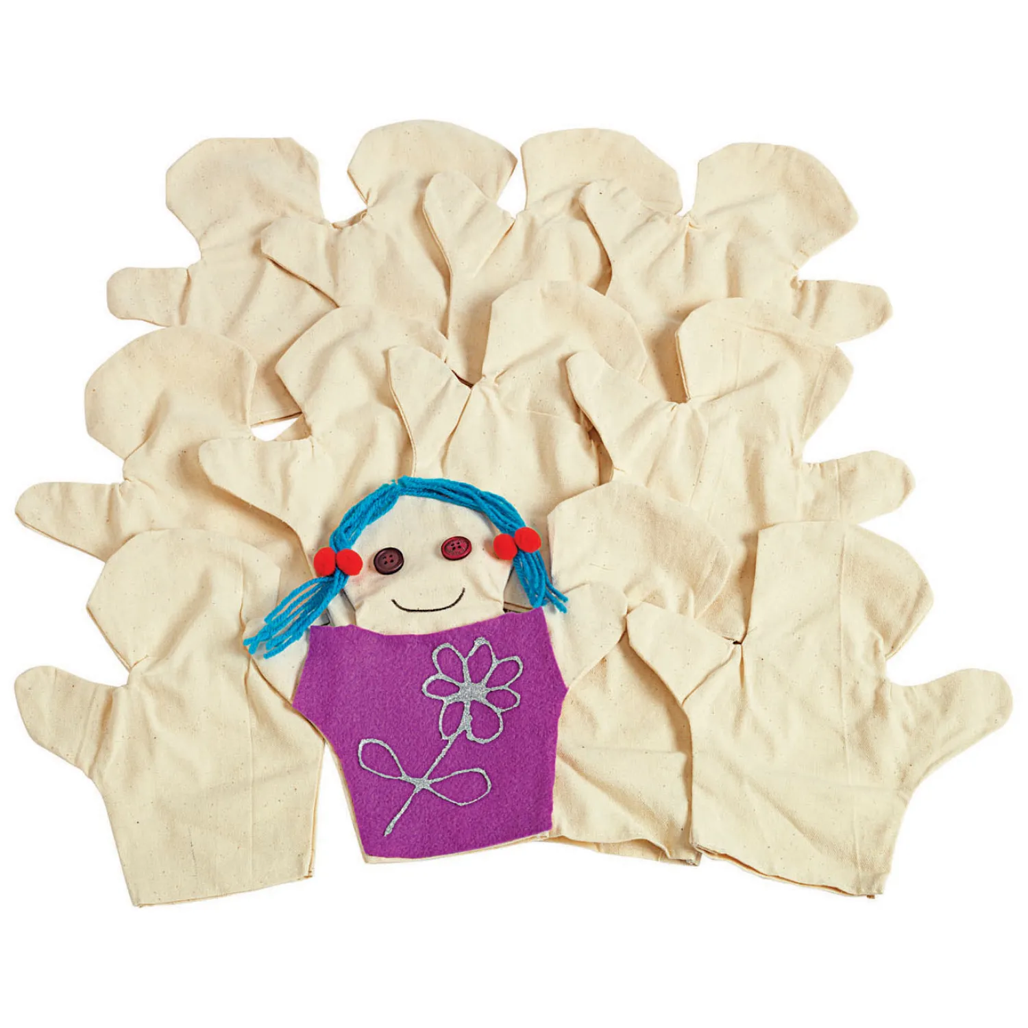 Colorations - Versier je Eigen Handpoppen, Set van 12 Clearance