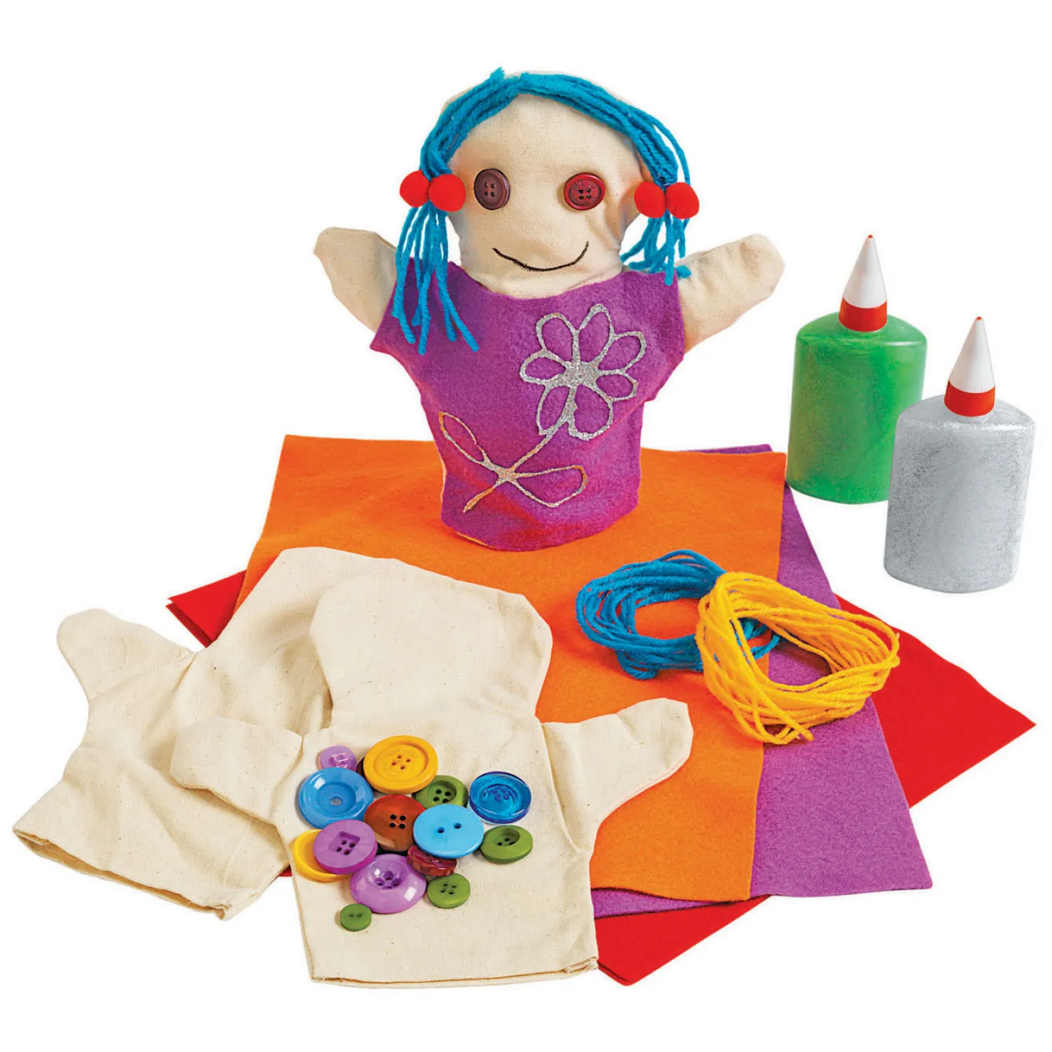 Colorations - Versier je Eigen Handpoppen, Set van 12 Clearance